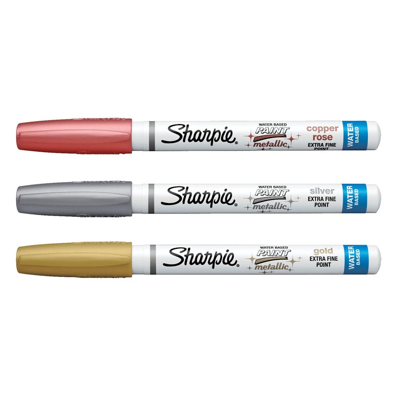 SHARPIE Paint Marker, 3-Count, Metallic Assorted, 3 count - Image 3